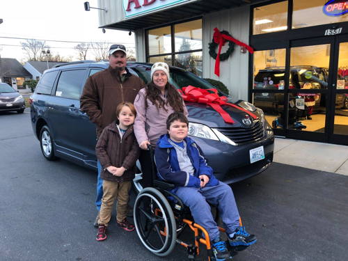 Cameron and his family in their new BraunAbility Wheelchair Van